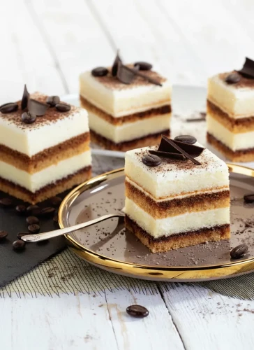 Handgemachte Caffè Noir Mascarpone-Schnitte. Ein feines Kaffee-Dessert aus unserer Leipziger Backstube, meisterhaft zubereitet mit 100% natürlichen Zutaten und ganz ohne chemische Zusätze.