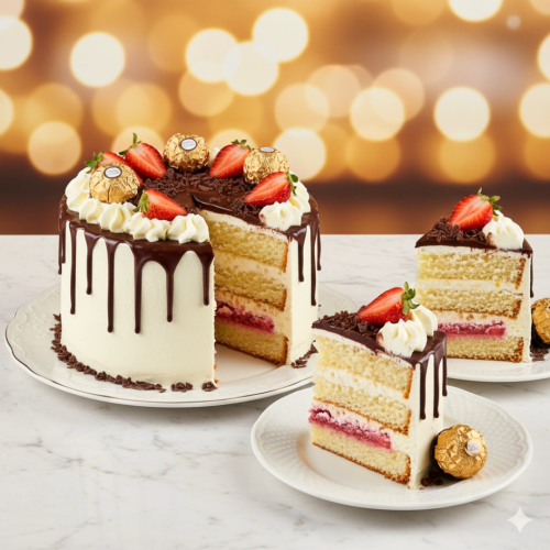 Himbeer-Sahne-Torte mit Schoko-Himbeer-Crunch und Himbeer-Gelee – handgemachte Torte in Leipzig