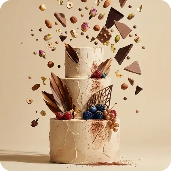 Dreistöckige Torte mit Schokolade und Beeren von Kuchenexpress24