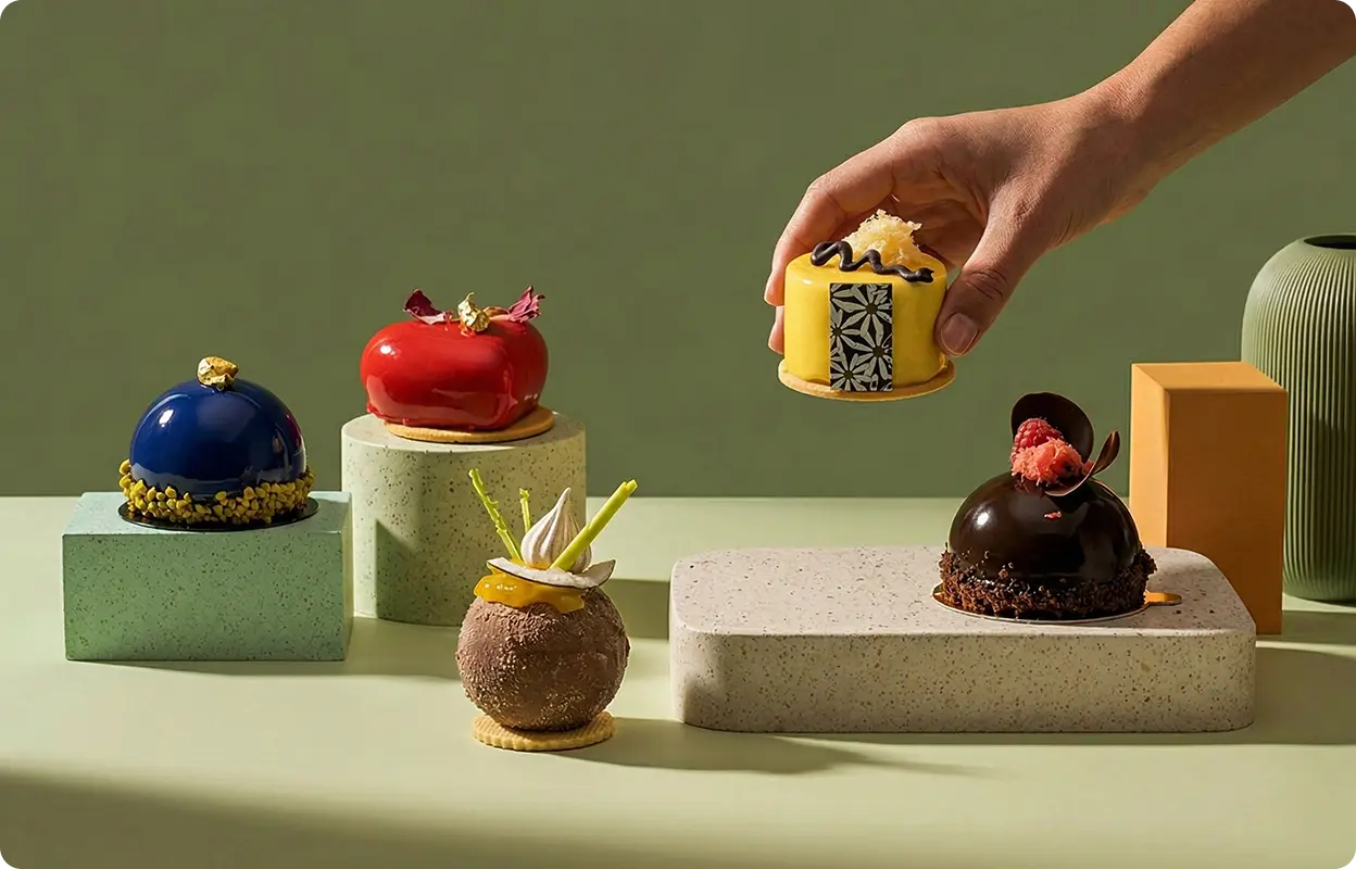 Auswahl handgemachter Törtchen und Desserts von Kuchenexpress24